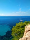 The island of ibiza with sea view. cala d`hort and Es Vedra Royalty Free Stock Photo