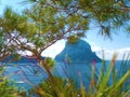 The island of ibiza with sea view. cala d`hort and Es Vedra Royalty Free Stock Photo