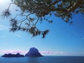 The island of ibiza with sea view. cala d`hort and Es Vedra Royalty Free Stock Photo