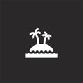 island icon. Filled island icon for website design and mobile, app development. island icon from filled landscapes collection