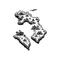 Island Icon hand draw black colour camp logo symbol perfect Royalty Free Stock Photo