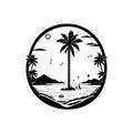 Island Icon hand draw black colour memorial day logo symbol perfect