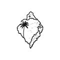 Island Icon hand draw black colour memorial day logo symbol perfect