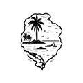 Island Icon hand draw black colour memorial day logo symbol perfect