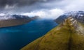 Island of Kalsoy and the Klakkur mountain near Klaksvik on Faroe Islands