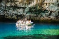 On the island of Kephalonia, Melissani Lake was the Cave of the Nymphs.