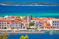 Island of Krapanj village aerial panoramic view