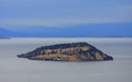 Aerial Island in a Lake in Oregon Royalty Free Stock Photo