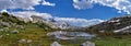 Island Lake in the Wind River Range, Rocky Mountains, Wyoming, views from backpacking hiking trail to Titcomb Basin from Elkhart P