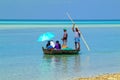 Island life of maldives travel by small boat