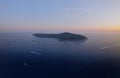 Island Lokrum sunset panorama drone shot Royalty Free Stock Photo
