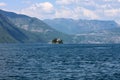 The island of Loreto, located in Lake Iseo, north of Montisola. Royalty Free Stock Photo