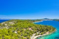 Island of Losinj, beautiful Adriatic coastline and town of Mali Losinj in background. Kvarner bay, Croati Royalty Free Stock Photo