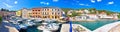 Island of Losinj. Veli Losinj harbor and colorful architecture panoramic view Royalty Free Stock Photo