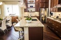 Island Marble Counter Bar In Kitchen