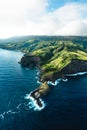 Island Maui Hawaii view from plane Royalty Free Stock Photo