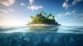 Island in the middle of the ocean. game landscape
