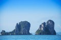 Island in the middle of the Thailand sea, Asia travel of nature island the middle of the tropical sea in Phang Nga bay scenic Royalty Free Stock Photo