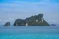 Island in the middle of the Thailand sea, Asia travel of nature island the middle of the tropical sea in Phang Nga bay scenic Royalty Free Stock Photo