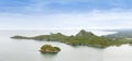 Island and mountain in the middle of the sea in Thailand. Royalty Free Stock Photo