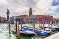 Boats moored on the Canale pontelongo in Murano in Venice in Veneto, Italy Royalty Free Stock Photo