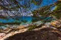 Island Murter turquoise lagoon beach, Dalmatia, Croatia Royalty Free Stock Photo