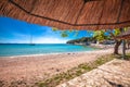 Island of Murter turquoise lagoon beach Slanica view Royalty Free Stock Photo