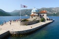 Island of Our Lady on Reef in Bay of Kotor Royalty Free Stock Photo