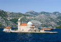 Island of Our Lady on Reef near town Perast in Bay of Kotor Royalty Free Stock Photo