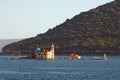 View of island of Our Lady of the Rocks Gospa od Skrpjela . Montenegro, Bay of Kotor, Perast Royalty Free Stock Photo