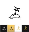 Island with palm tree travel vector icon