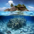 island paradise crystal-clear waters snorkeling Hyper-rea generative AI