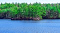 Island on paradise pond in central massachussetts Royalty Free Stock Photo