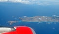 The island of Porto Santo, Portugal, view from aircraft