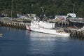 USCG Vessel Campbell on the approach to the Panama Canal from Island Princess Royalty Free Stock Photo