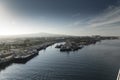 Looking north in the harbour of the Port of Los Angeles San pedro Royalty Free Stock Photo