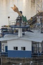 Direction arrow at the Pedro Miguel Locks, Panama Canal Royalty Free Stock Photo