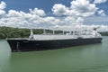 MV Megara LNG Carrier in Gatun Lake Panama Canal Royalty Free Stock Photo