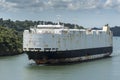 MV Parana vehicle carrier in Gatun Lake Panama Canal Royalty Free Stock Photo