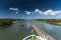 Island Princess exiting the Gatun Locks Panama canal Royalty Free Stock Photo
