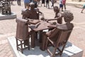 Metal statues in the Plaza San Pedro Claver Cartagena