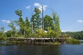 Island in the Quinebaug River Canoe Trail in Brimfield, Massachusetts