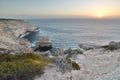 Island Rock at sunset. Coastal cliffs. Kalbarri National Park. Western Australia. Australia Royalty Free Stock Photo