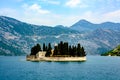 Island of Saint George is one of the two islets off the coast of Perast in Bay of Kotor, Montenegro Royalty Free Stock Photo