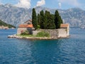 Island of Saint George is one of the two islets off the coast of Perast, Montenegro. Royalty Free Stock Photo