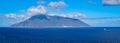 The Island of Salina seen from Lipari, Aeolian islands, Sicily, Italy Royalty Free Stock Photo