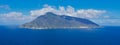 The Island of Salina seen from Lipari, Aeolian islands, Sicily, Italy Royalty Free Stock Photo