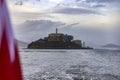 Island in the San Francisco Bay where the famous maximum security federal prison of Alcatraz is located, in California. Royalty Free Stock Photo