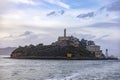 Island in the San Francisco Bay where the famous maximum security federal prison of Alcatraz is located, in California. Royalty Free Stock Photo