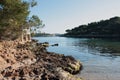 Island scenery, beach, beautiful bay seaside, Mallorca, Spain, Mediterranean Sea Royalty Free Stock Photo